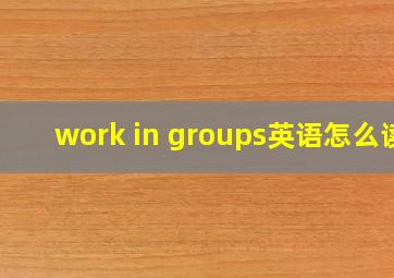 work in groups英语怎么读